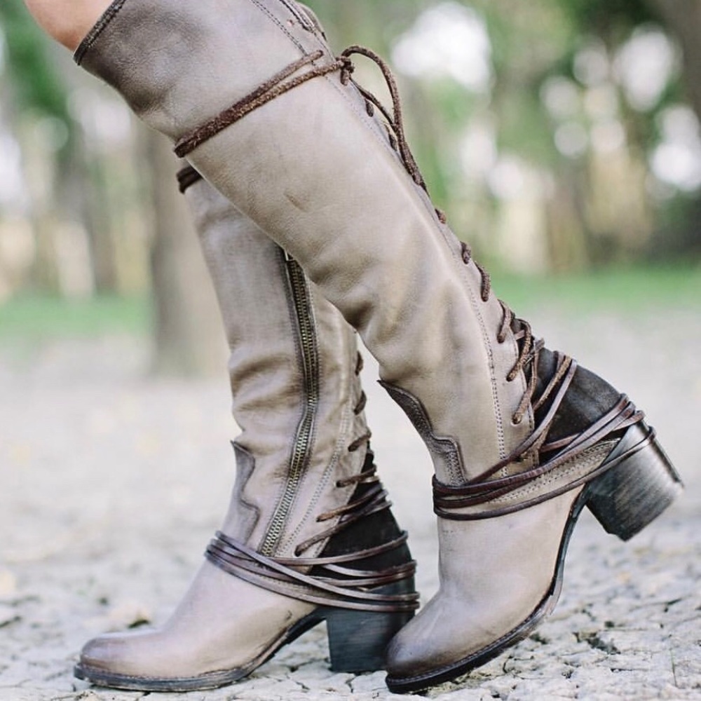 🍃💕Steve Madden Freebird All Leather Coal Boot - Picture 2 of 8